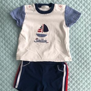 Mayoral 6-9 m sailor outfit with shorts & shirt